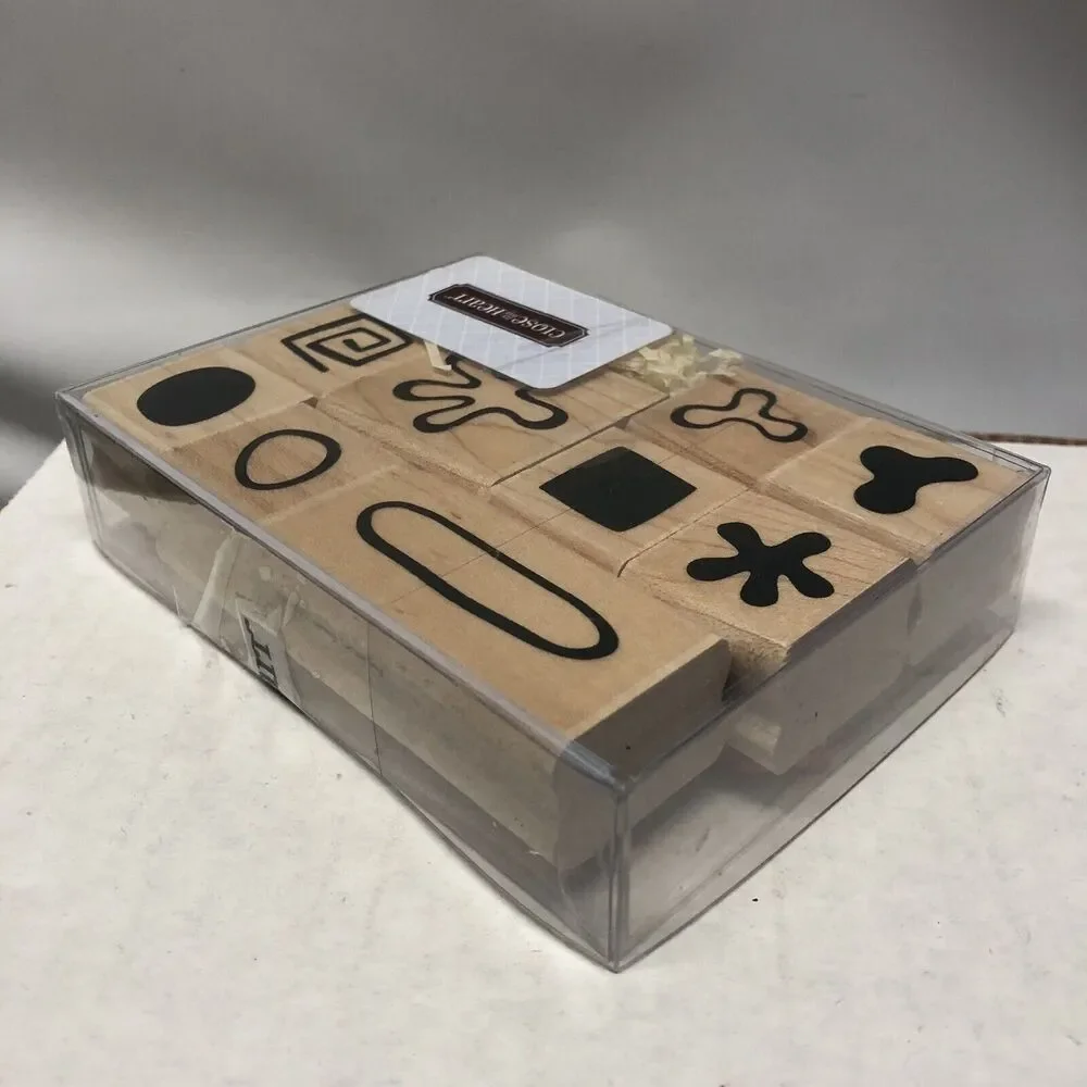 Close To My Heart Signs & Symbols Wooden Rubber Stamp Set 9 Pieces Graphics CTMH - Picture 3 of 5